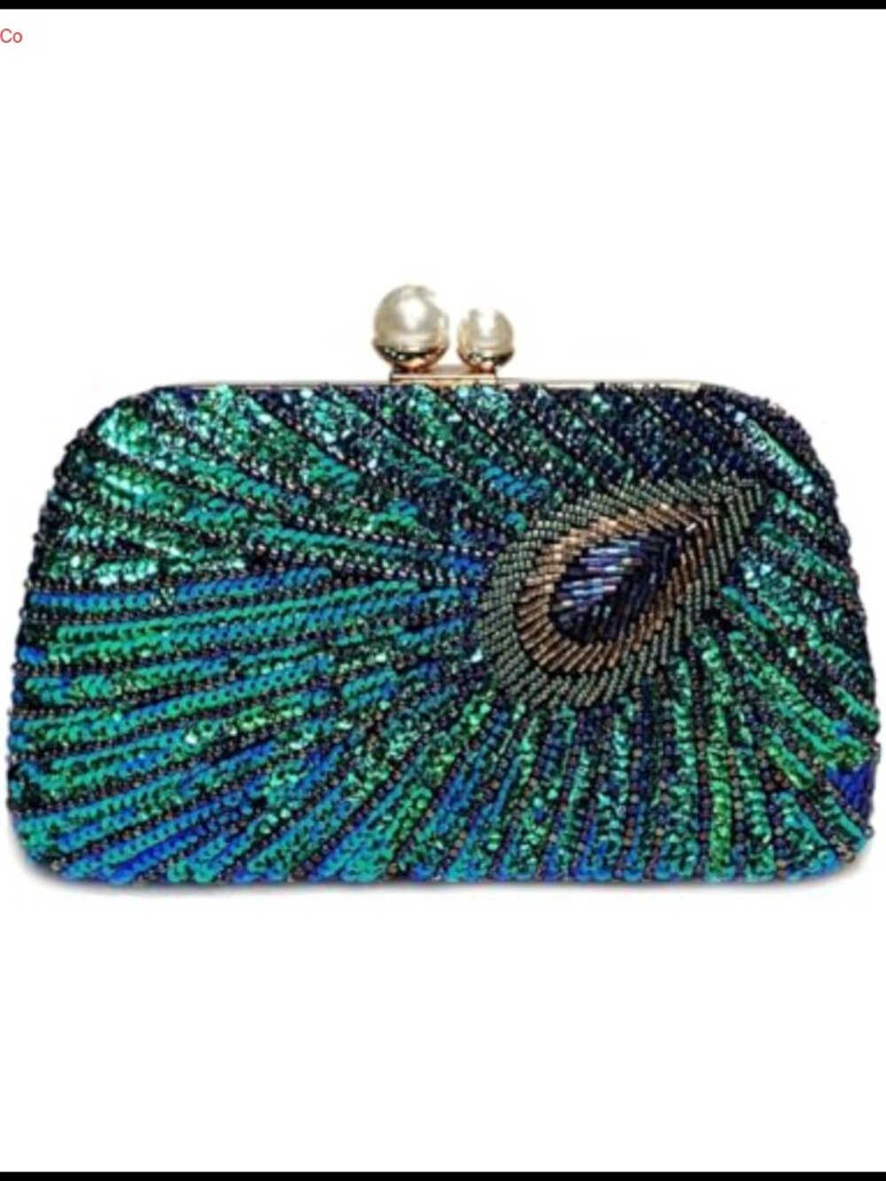 Sparkly Sequin Peacock Clutch Purse Vintage 1920s Evening Bag